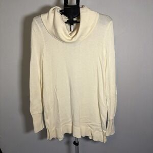 Lauren Ralph Lauren Petite Large Wool Blend Cream Cowl Neck Sweater Minimalist